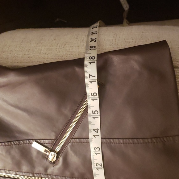 New York & Co Burgundy Faux Leather Jacket Sz M - Picture 13 of 15